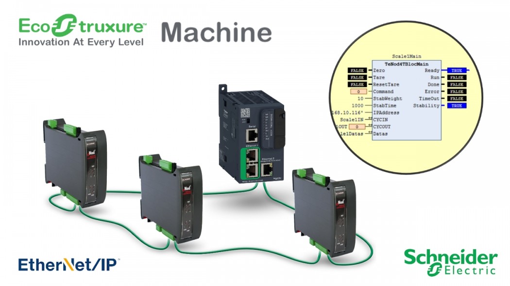 eNod4 weighing transmitter on Ecostruxure Machine expert