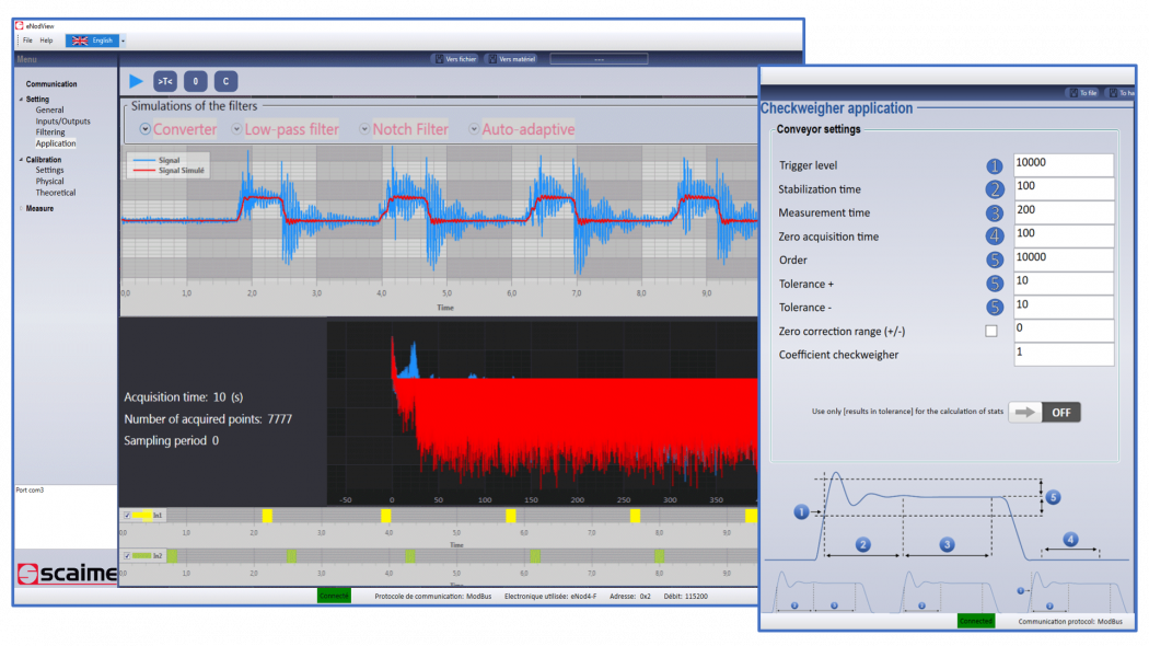 SCAIME eNodView logiciel pour paramétrage capteur DVS